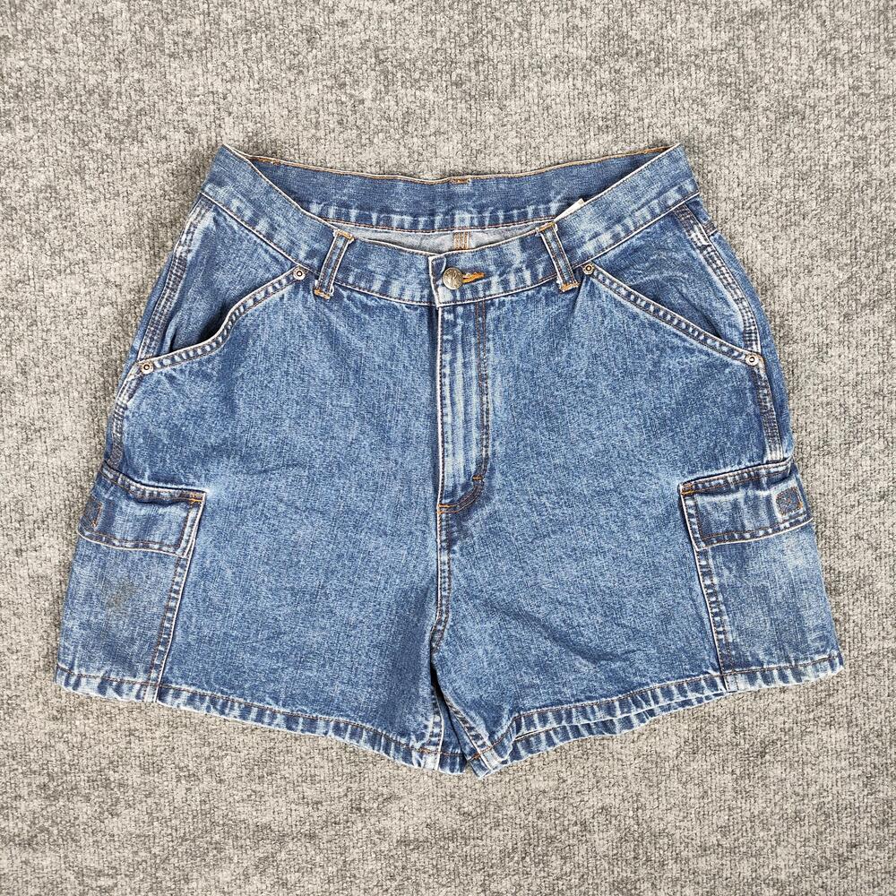 VF Jeanswear Shorts Womens 12M Blue Denim Cargo Relaxed Workwear Pockets Casual